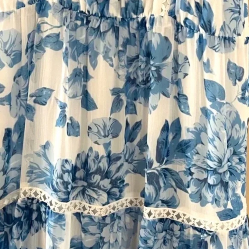 NWT White & Blue Floral Sleeveless Summer Dress Size 8 Petite by Ever New Petite - Picture 4 of 7